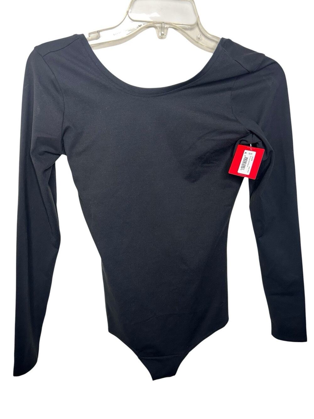 Spanx Women’s Black Long Sleeve Bodysuit S/P Moderate Compression Solid MPN